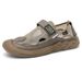 sandals 2025 Summer New Leather Casual Beach Mesh Breathable Soft Bottom Hole Shoes Men's Fashion Versatile Casual Daily_vogvips.com
