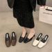2025 Winter New Elegant High-Heeled Closed-Toe Mules Women, Thick Heel, Comfortable For Wear, Shallow-Soled Single Shoes_vogvips.com