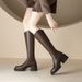 Petite For Women, High Heels, Thick Soles, Small Sizes, Over-the-Knee, Plus Size, Wide Long V-Neck Riding Bo, Slim_vogvips.com