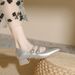 French Mary Jane Shoes New Style Square Toe Low Heel Single Shoes One Word Buckle Flat Toe Retro High Heels Thick Heel_vogvips.com