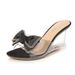 Fairycore Crystal Bow Slides Korean Summer Wedge Sandals For Women Elegant Rhinestone Decor Comfortable Platform Heels_vogvips.com