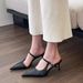 Stunningly Beautiful!Evening Breeze White Tea Pointed Toe High Heels, Closed-Toe Mules Women, Fairy Shoes For Outdoor_vogvips.com