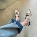 Plus Size 34-43 Fashionable Pointed Toe Strap Buckle Women's Shoes 2024 Summer Style Chunky Heel Fashion Sandals_vogvips.com