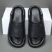 【 Price Control 】 Men's Genuine Leather One-piece Versatile Summer Shoes, Size 45 High-end Casual Slippers_vogvips.com
