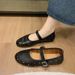 Summer 2025 New Niche Soft Ballet Hollow Breathable Small Leather Shoes For Women, Shallow Mouth Flat Bottom Comfortable_vogvips.com