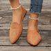 2024 Spring Autumn New European And American Style Large Size Pointed Toe Flat Suede Shallow Mouth Loafers Casual Shoes_vogvips.com