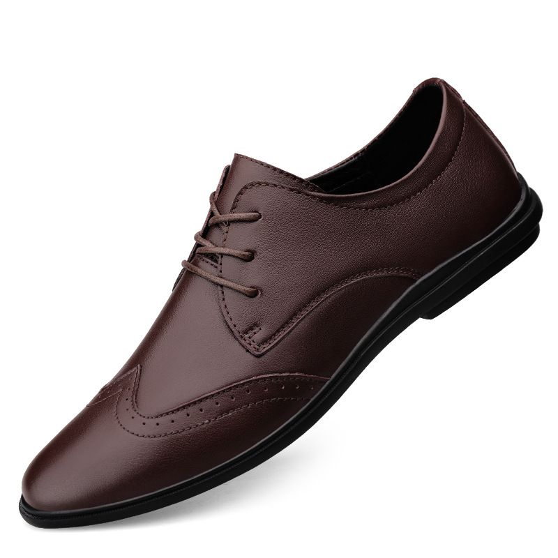 Men's First-layer Casual Shoes, Small Leather Shoes, Men's Soft-soled Men's Shoes_vogvips.com