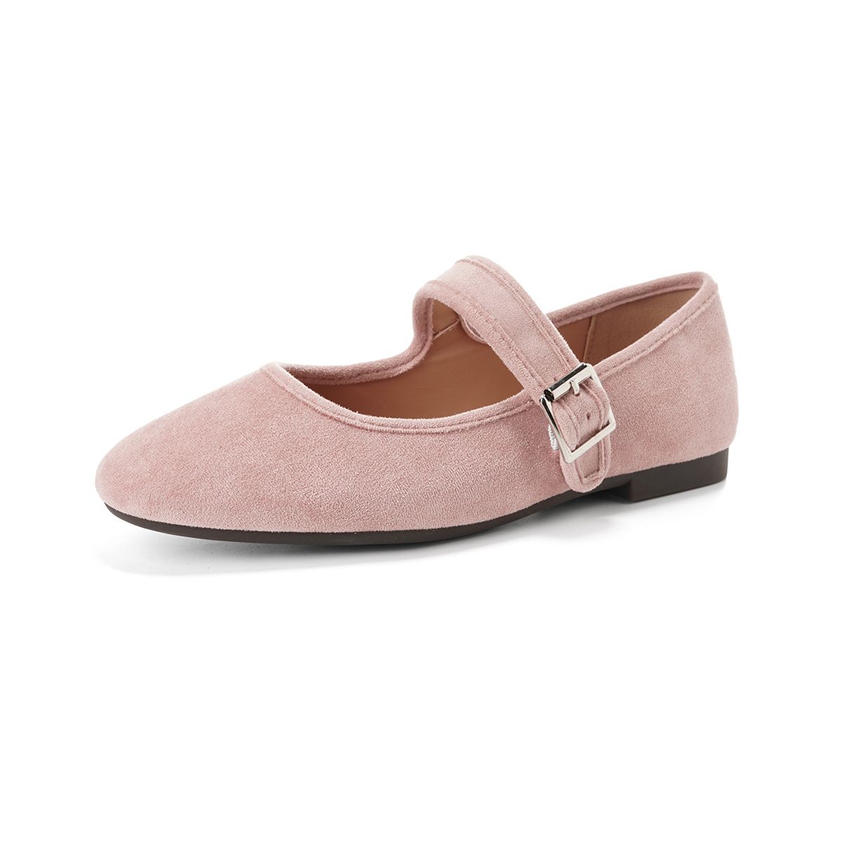 French Flat-soled Single Shoes Women's Soft-soled Ballet Shoes Round-toed Suede Mary Jane Women's Shoes_vogvips.com