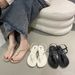 New Cross-border Women's Summer Flip-flops For Outdoor Wear, Non-slip Leaf-patterned Flat Beach Sandals_vogvips.com