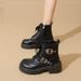 2025 Autumn New Thick-Soled Chunky Heel Knight Women's Black Short Low-Cut British Style Sweet Cool Martin Boots_vogvips.com