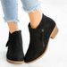 Women's Suede Ankle Boots With Tassel Detail - Comfortable Mid Heel (3-5cm) - Breathable & Durable - Plus Size Available_vogvips.com