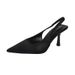 2024 European And American Style Trendy Pointed-toe Shallow Backless Sandals, Sexy Closed-toe With Back Strap, Thin High_vogvips.com