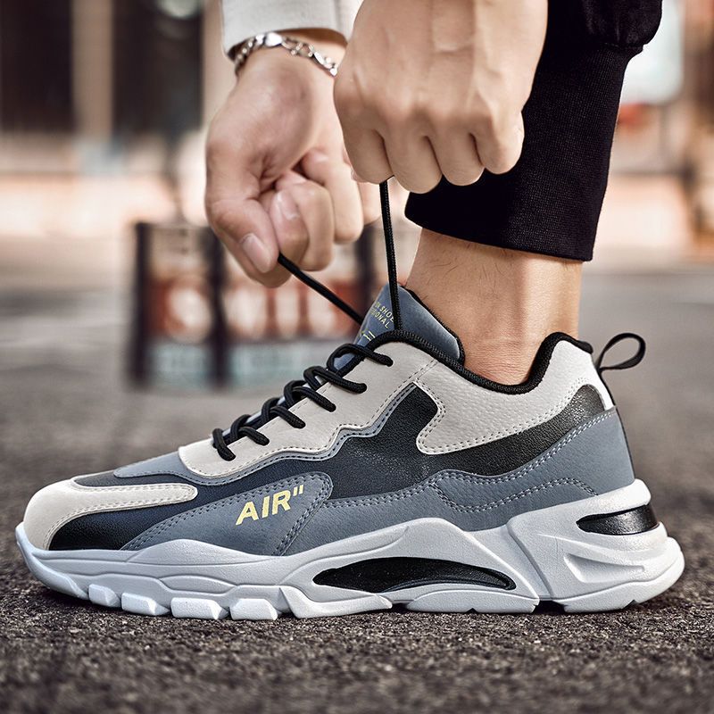 Men's Shoes New Style Old Shoes Men's Spring Trendy Running Shoes Men's Leather Sports Casual Sneakers_vogvips.com