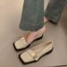 Vintage British Style Metal Buckle Single 2025 New Square Toe Soft Sole Loafers Women Slip-On Small Leather Shoes_vogvips.com