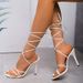 35-43 Large Size Women's Shoes, Open-toe Stiletto Strap High Heels, Roman Style Sandals For Women_vogvips.com