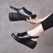 Women's Thick-soled One-strap Petite Women, 2026 Summer New Model, Soft-soled Wedge Heel Peep-toe High-heeled Sandals_vogvips.com