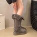 The Tall Tube Can Be Folded Over For Two, And The Thickened Thermal Cotton Shoes Are Medium And Long Boots For Women's Fur And Integrated Snow Boots._vogvips.com